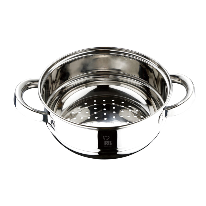 Cacerola Vaporera de Ø18x7,5cm en acero inoxidable y acabado brillante Renberg