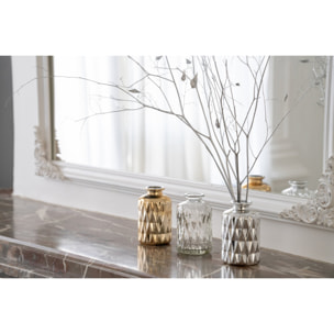 J-Line boîte de 3 vases - verre - doré/argenté - set de 2