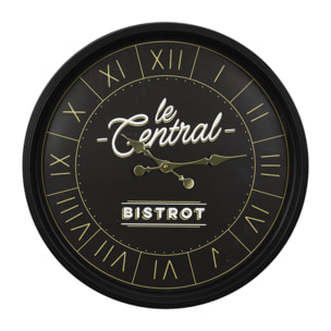 Horloge Bistrot Noir 50cm