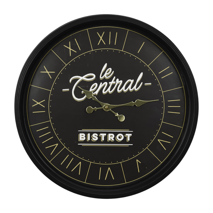 Horloge Bistrot Noir 50cm