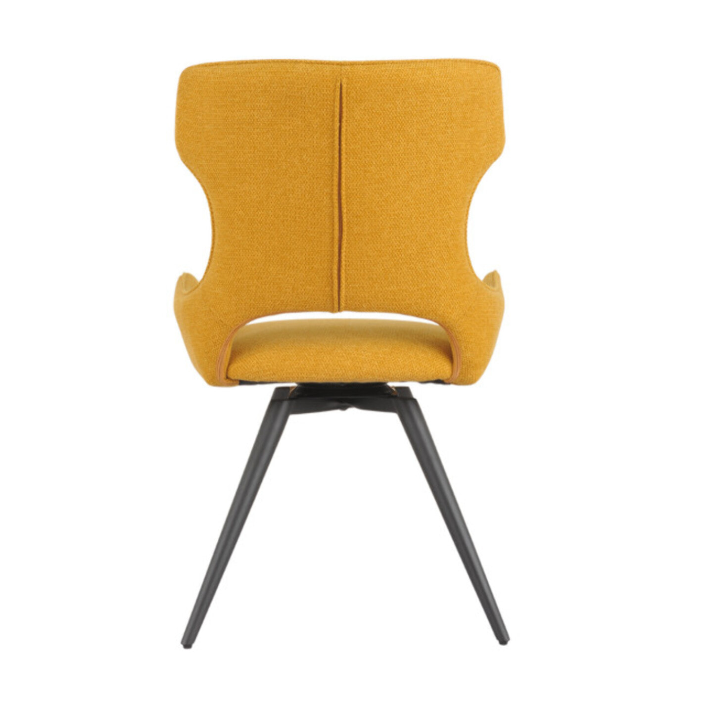Chaise rotative 180° en tissu doux et pieds en métal noir - SUZIE