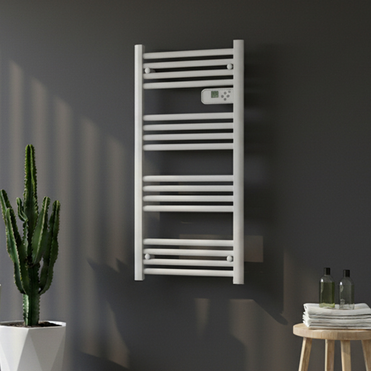 sèche-serviettes étroit sans fluide tubres ronds 500 w