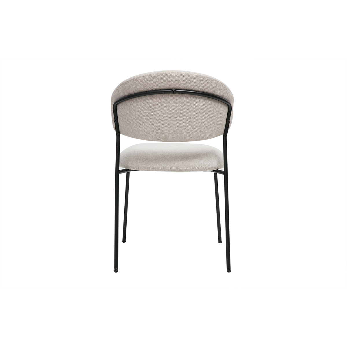 Chaises en tissu effet velours texturé beige et métal noir (lot de 2) BENTA