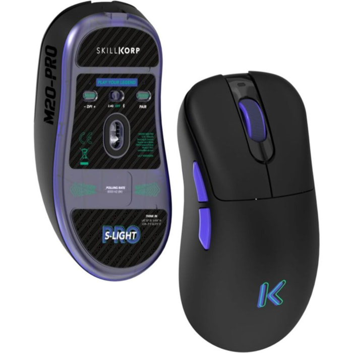 Souris Gamer Sans Fil SKILLKORP M20 Pro Noir Ultimate 8K