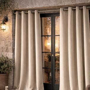 Rideau d'extérieur en tissu déperlant - Beige