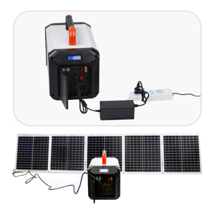 Estación de energía portátil EG004PB. 500W y batería de 12V 50Ah. Con panel solar de 100W incluido.