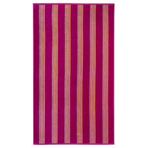 Serviette de bain éponge velours Jacquard Milonga Fuchsia 90x170 400g/m²