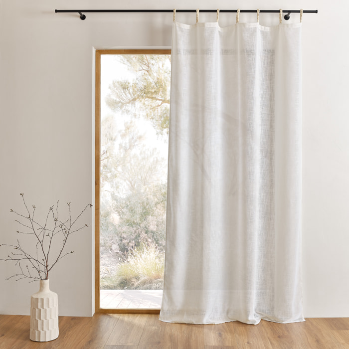 Voilage polylin à pattes tressées - Blanc