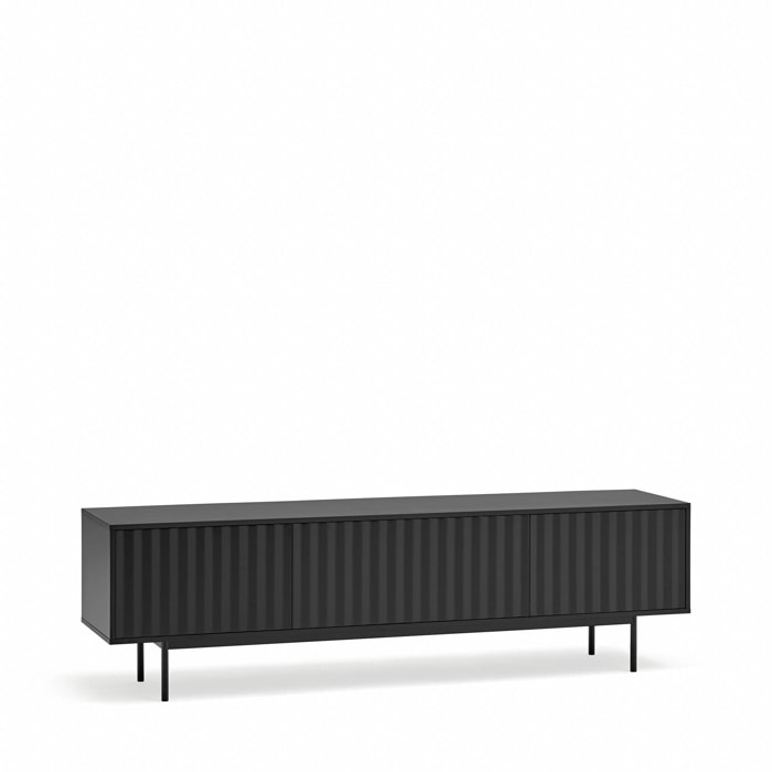 Mueble de televisión Sierra 3 puertas negro