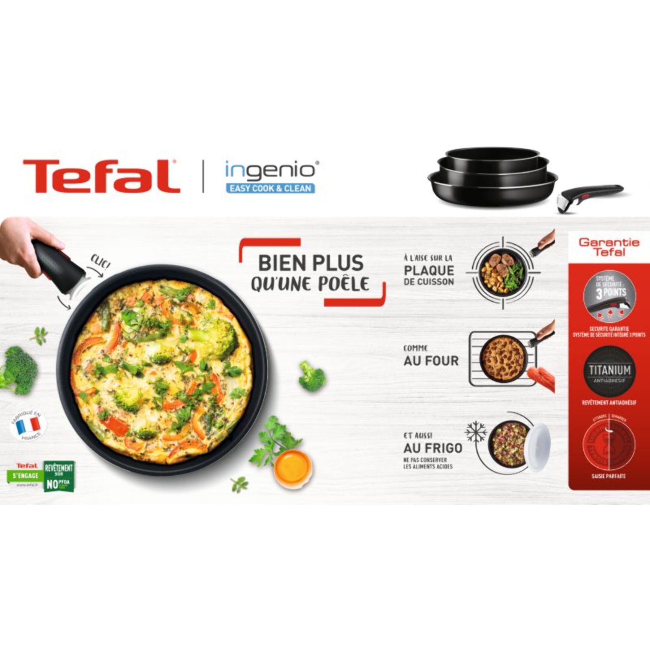 Batterie de cuisine TEFAL Ingenio Easy Cook N Clean Black 4 pcs L1539002