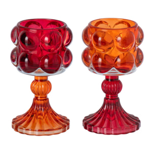 J-Line Chandelier - verre - rouge/orange - 2 pièces