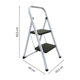 Escabeau 2 Marches pliant en Acier Max 150kg (49x43,5x83,5cm) MSV