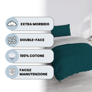 PARURE COPRIPIUMINO NATURAL COLOR SINGOLO - 100% COTONE MADE IN ITALY