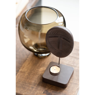 J-Line vase Sur Pied Rond - verre - marron foncé - small - Ø 14.5 cm