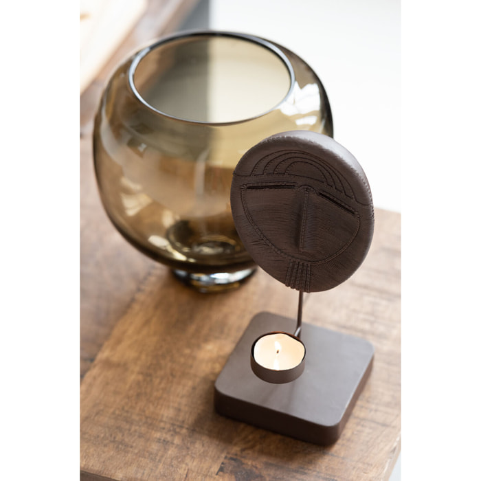 J-Line vase Sur Pied Rond - verre - marron foncé - small - Ø 14.5 cm