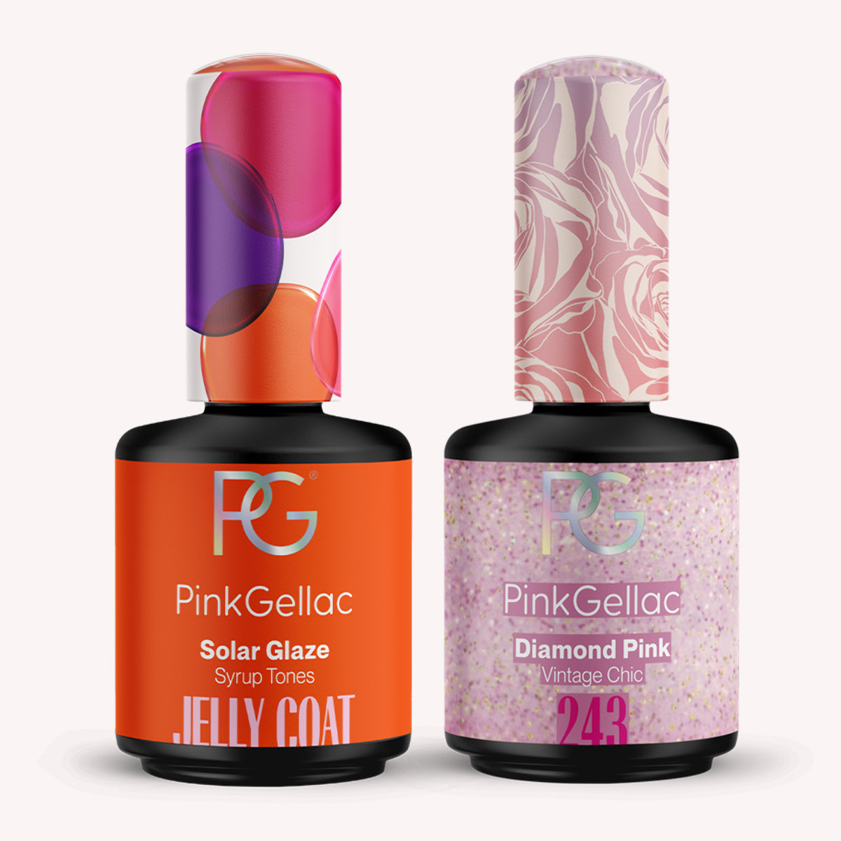 Set vernis semi-permanent - 2 couleurs - 2 x 15 ml