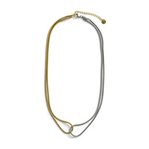 Collar Shadu acabado oro 18k y plata