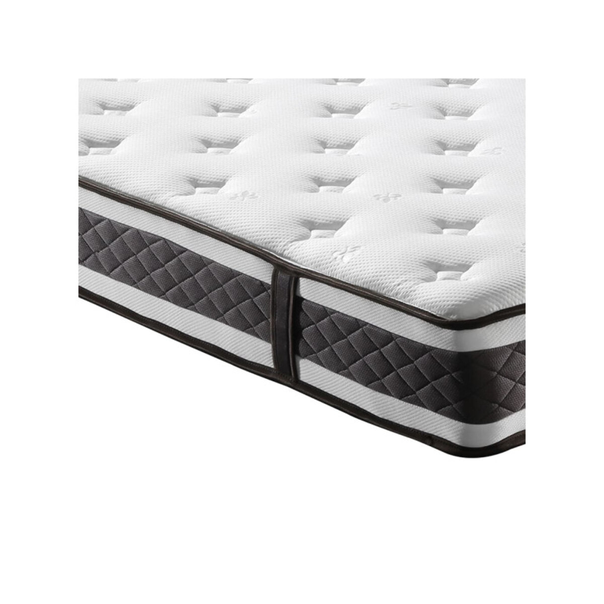 Ensemble lit matelas et sommier 160x200 cm en simili noir - BIANCA