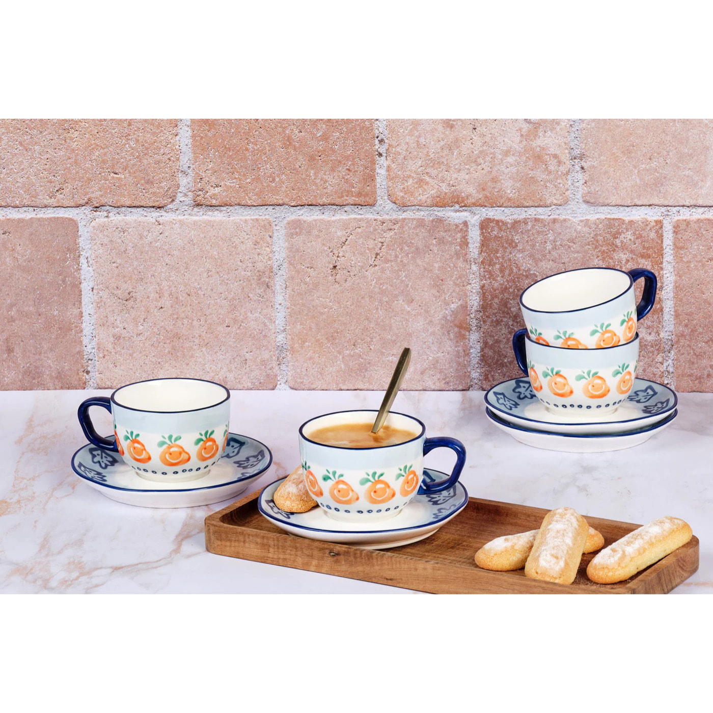 Tasse NAPOLI 20cl et soucoupe Ø15cm - 8 pièces - Agrume