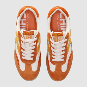 Deportivos de Piel - Naranja - Tacón: 1 cm