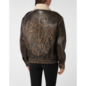 PHILIPP PLEIN Chaqueta de cuero SIGNATURE