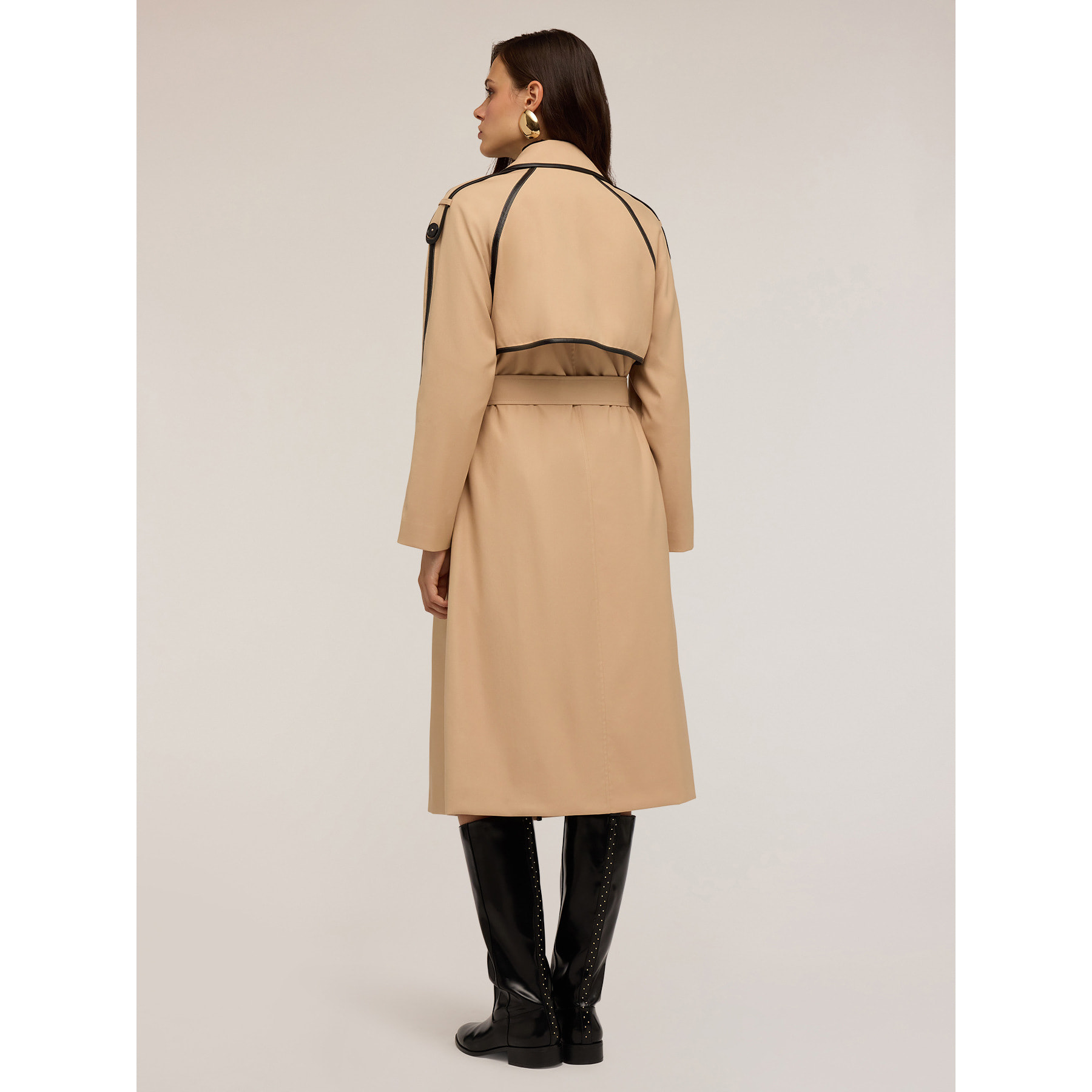 Motivi - Trench doppiopetto con bordature - Beige