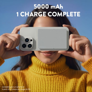 Batterie nomade CASYX 5000 mAh Qi2 MagSafe avec bequille gris