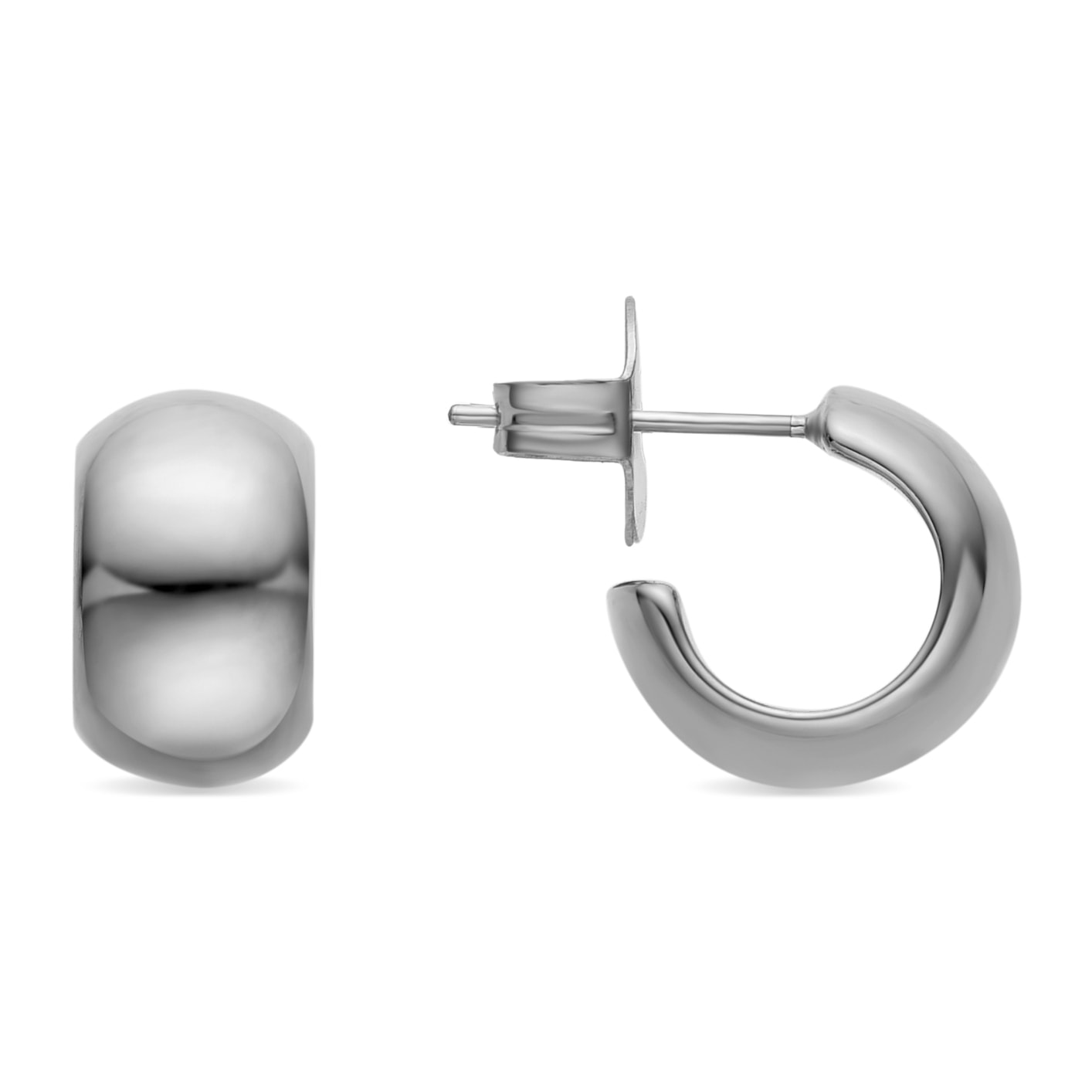 Pendientes de 12,5mm de diámetro acabado plata