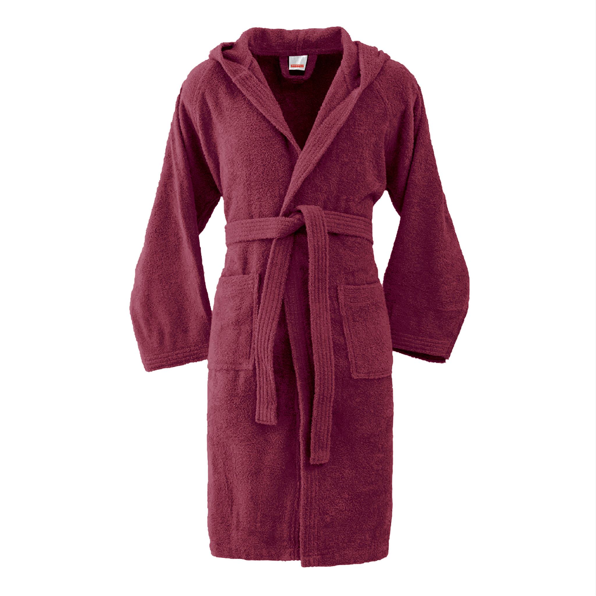Bassetti Morbido Accappatoio 360 gr con Cappuccio 100% Cotone Uomo Donna Spugna Taglie Forti - ITALY Designed - Collezione VIVIAN - PORPORA 65
