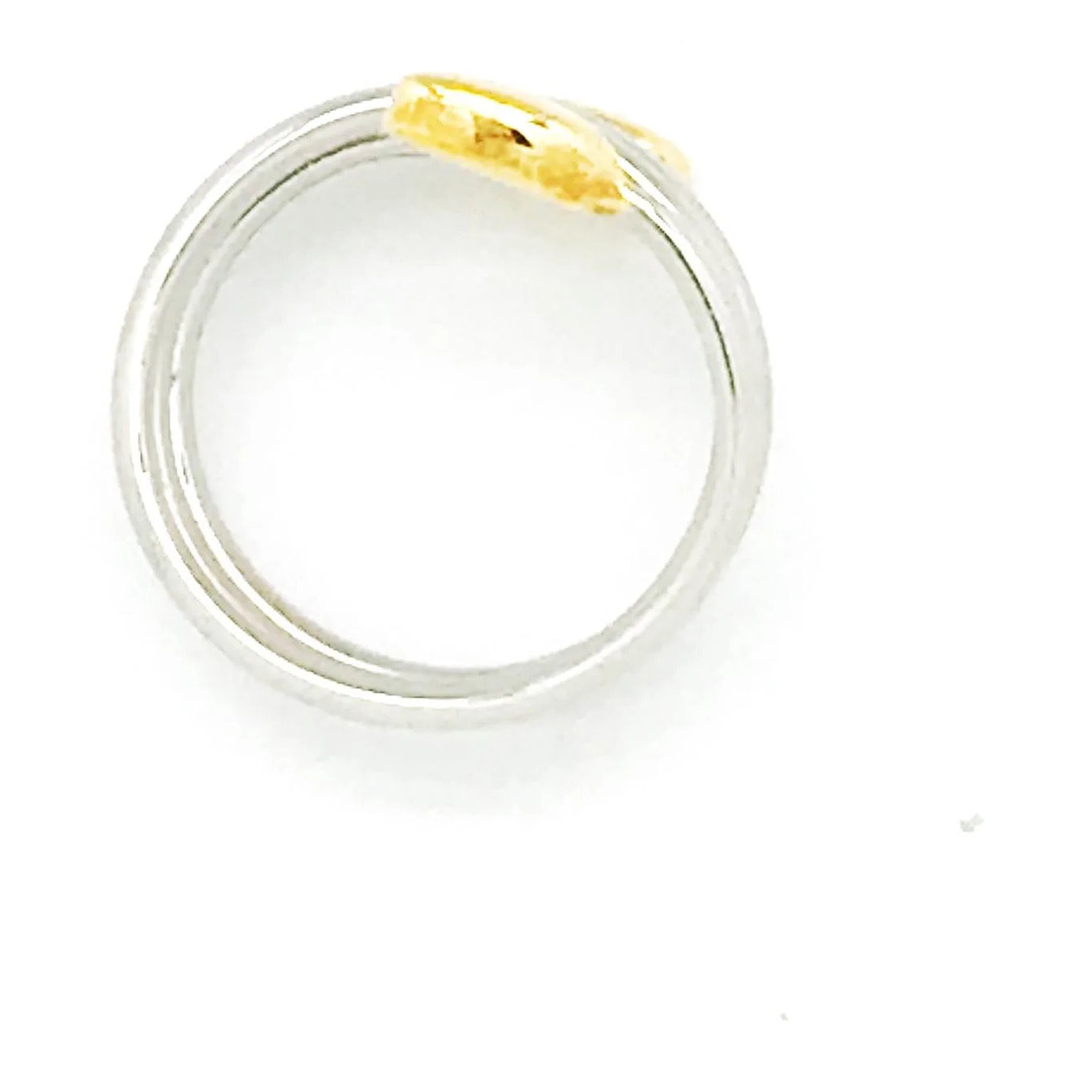 Anillo triple plata y oro ajustable espiral. acero