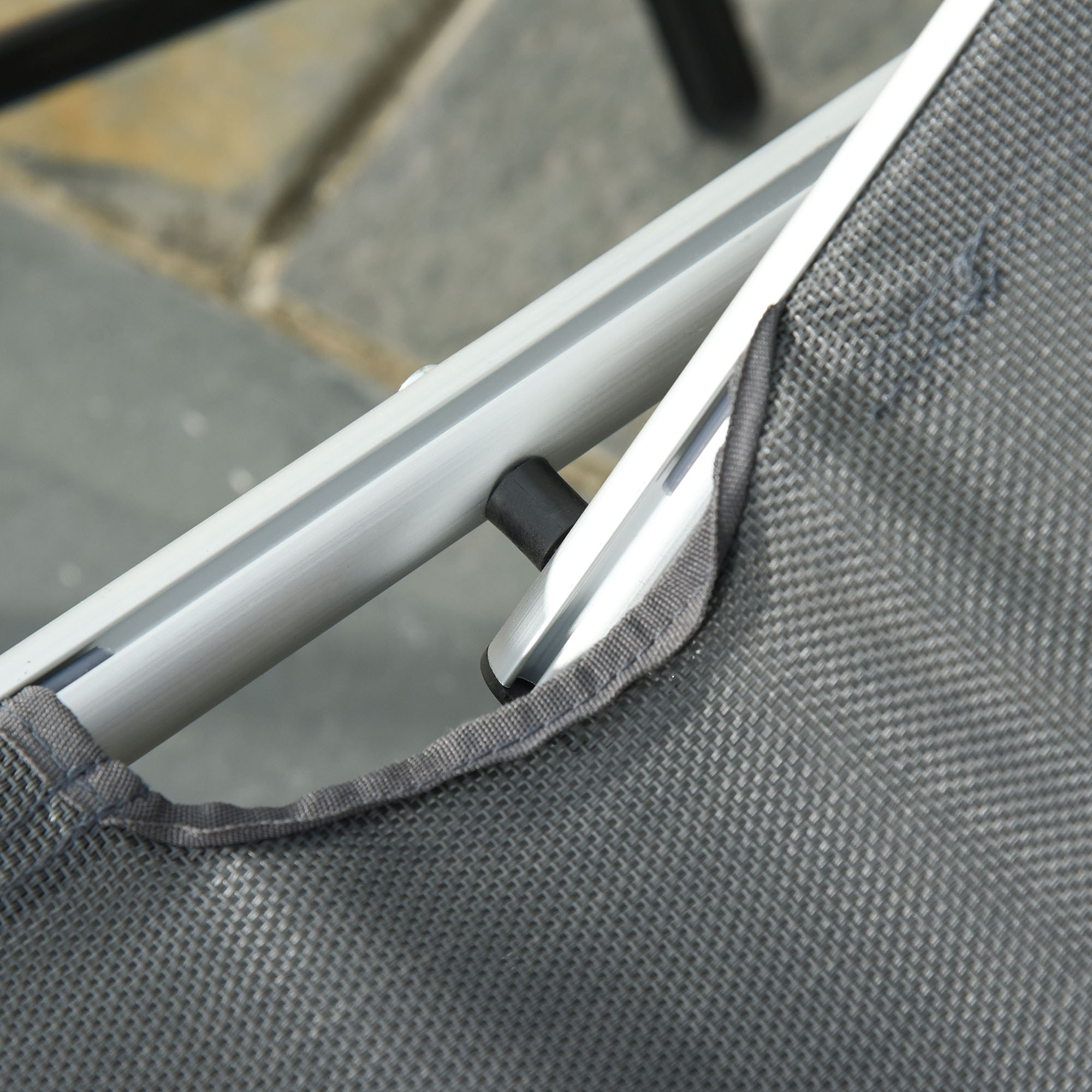 Conjunto de 2 Tumbonas Plegables de Aluminio Tumbonas de Jardín Reclinables con Reposacabezas Extraíble y Respaldo Ajustable en 4 Posiciones para Terraza Piscina Playa 165x60x76 cm Gris