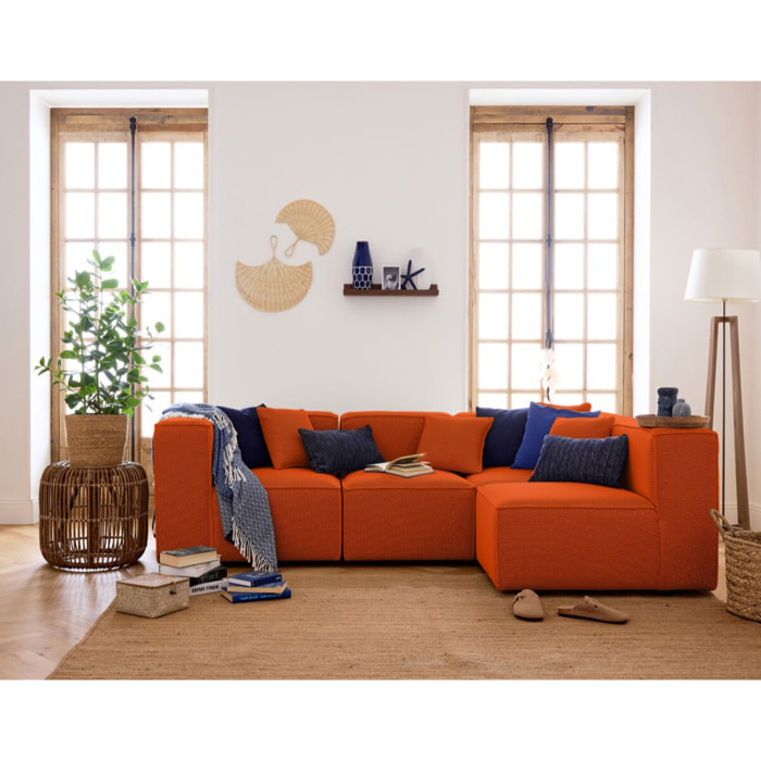 Arty - module d'assise sans accoudoirs - en tissu mailles 3D - Orange