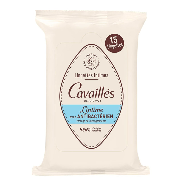 L'intime Anti-Bactérien - Lingettes Hygiène Intime x15