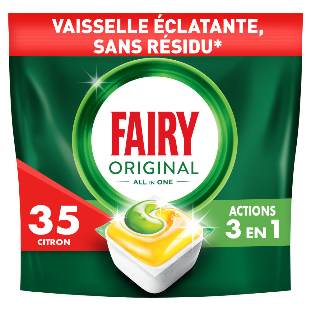 5x35 Capsules Tout-en-1 Citron - Tablettes lave-vaisselle Fairy