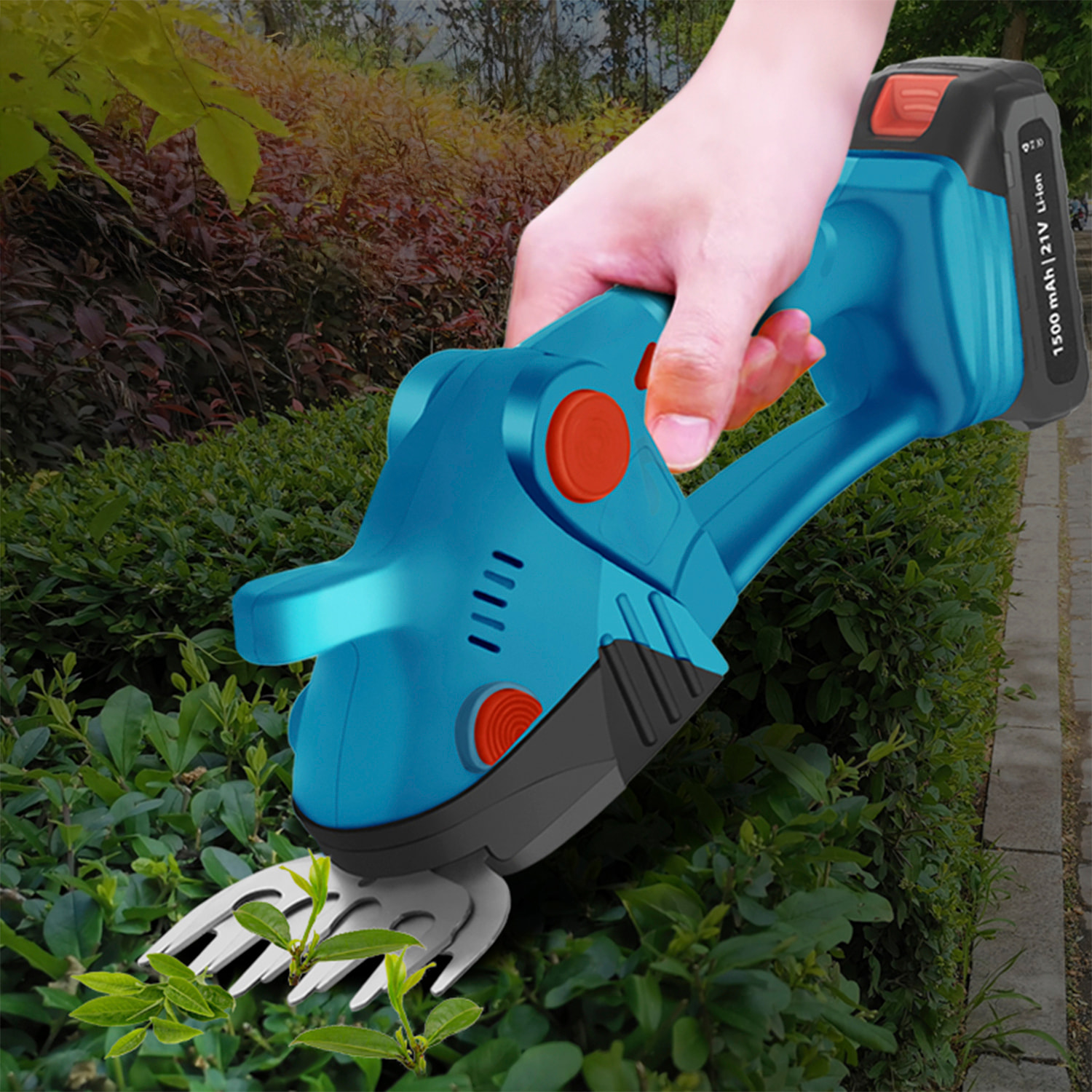 tagliasiepi elettrico con 1350 rpm 15000mAh.