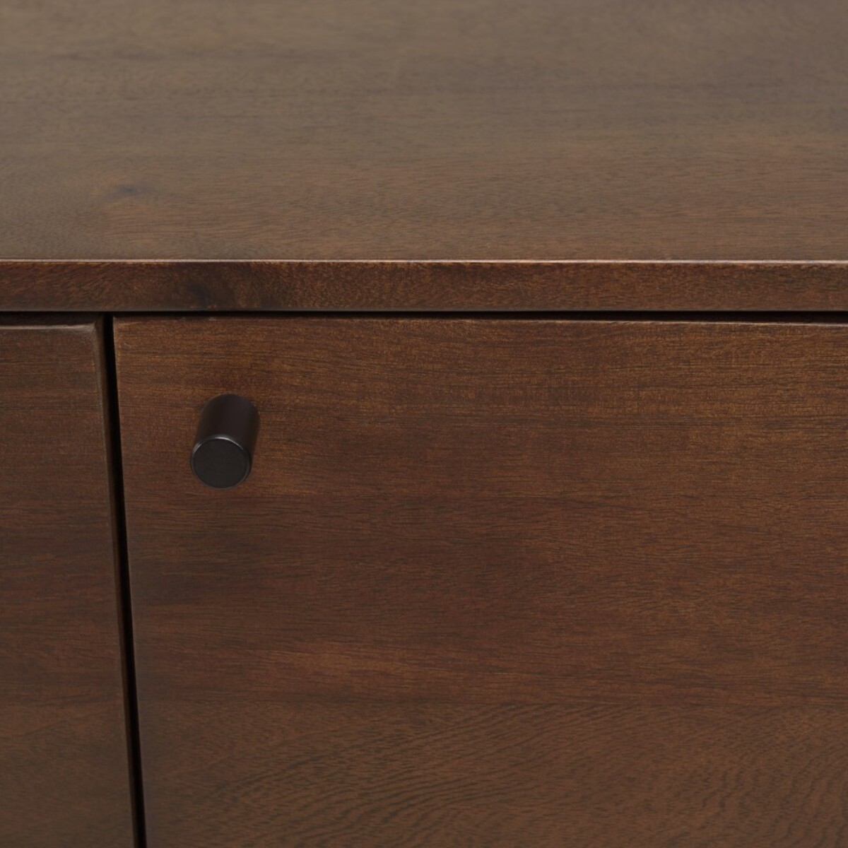 ALIX - Buffet design bois foncé et métal noir 4 portes ALIX