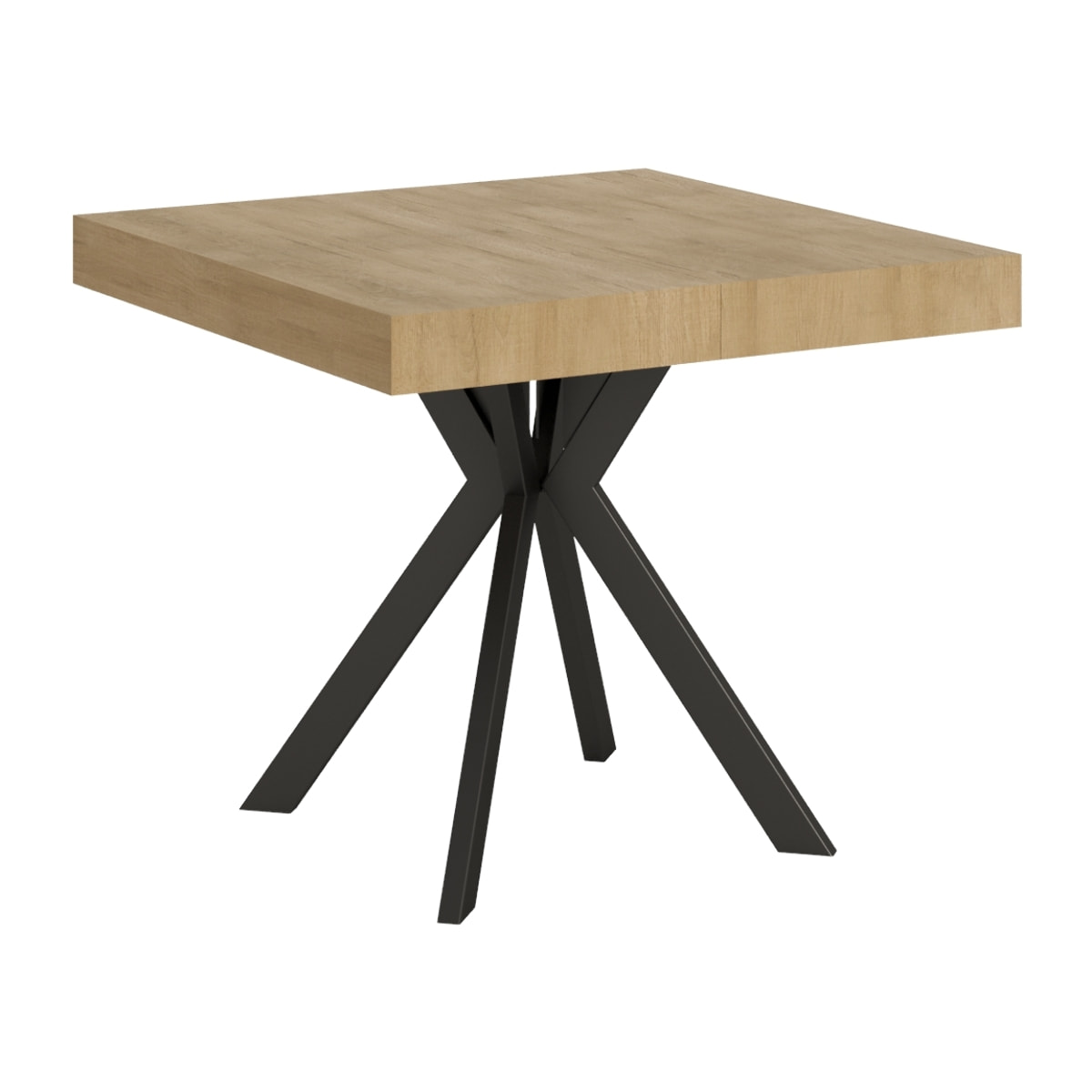 Table extensible 90x90/194 cm Dolcezza chêne nature pieds anthracite