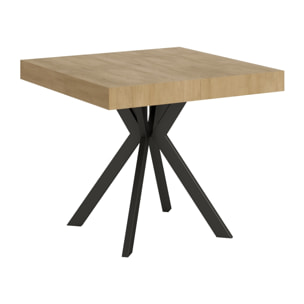 Table extensible 90x90/194 cm Dolcezza chêne nature pieds anthracite