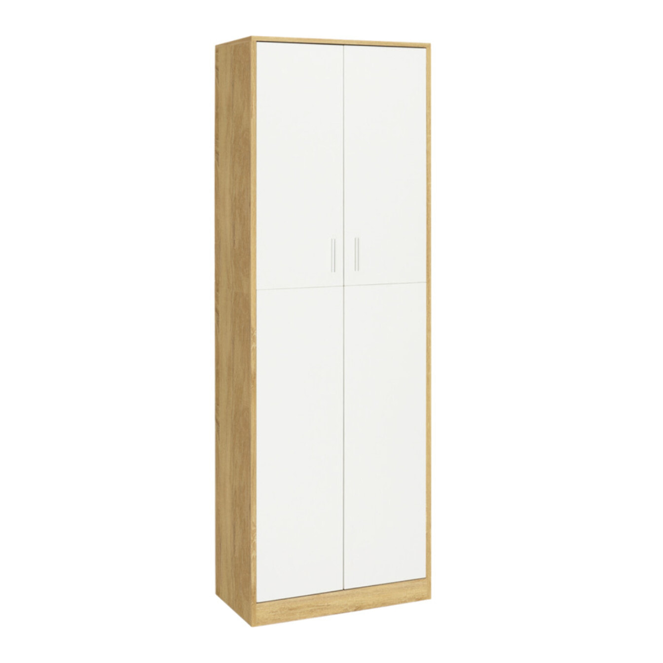 Armoire Mimosa 2 portes effet hêtre et blanc