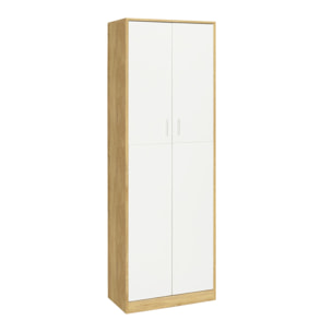 Armoire Mimosa 2 portes effet hêtre et blanc