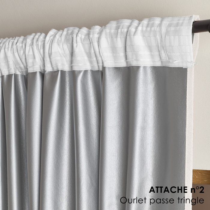 Rideau thermique et occultant accroche 3-en-1 LUZ - Vert Olive