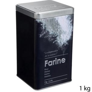 Boîte à farine 1kg métal "Black Edition" noir