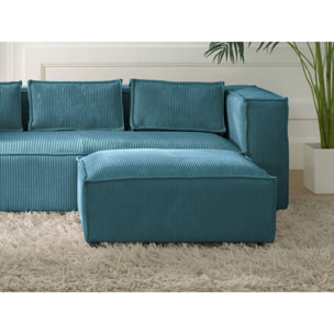 Stella - pouf en velours côtelé - style contemporain - Bleu canard