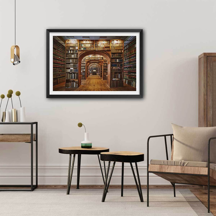 Affiche photo librairie des sciences - Affiche sous cadre noir