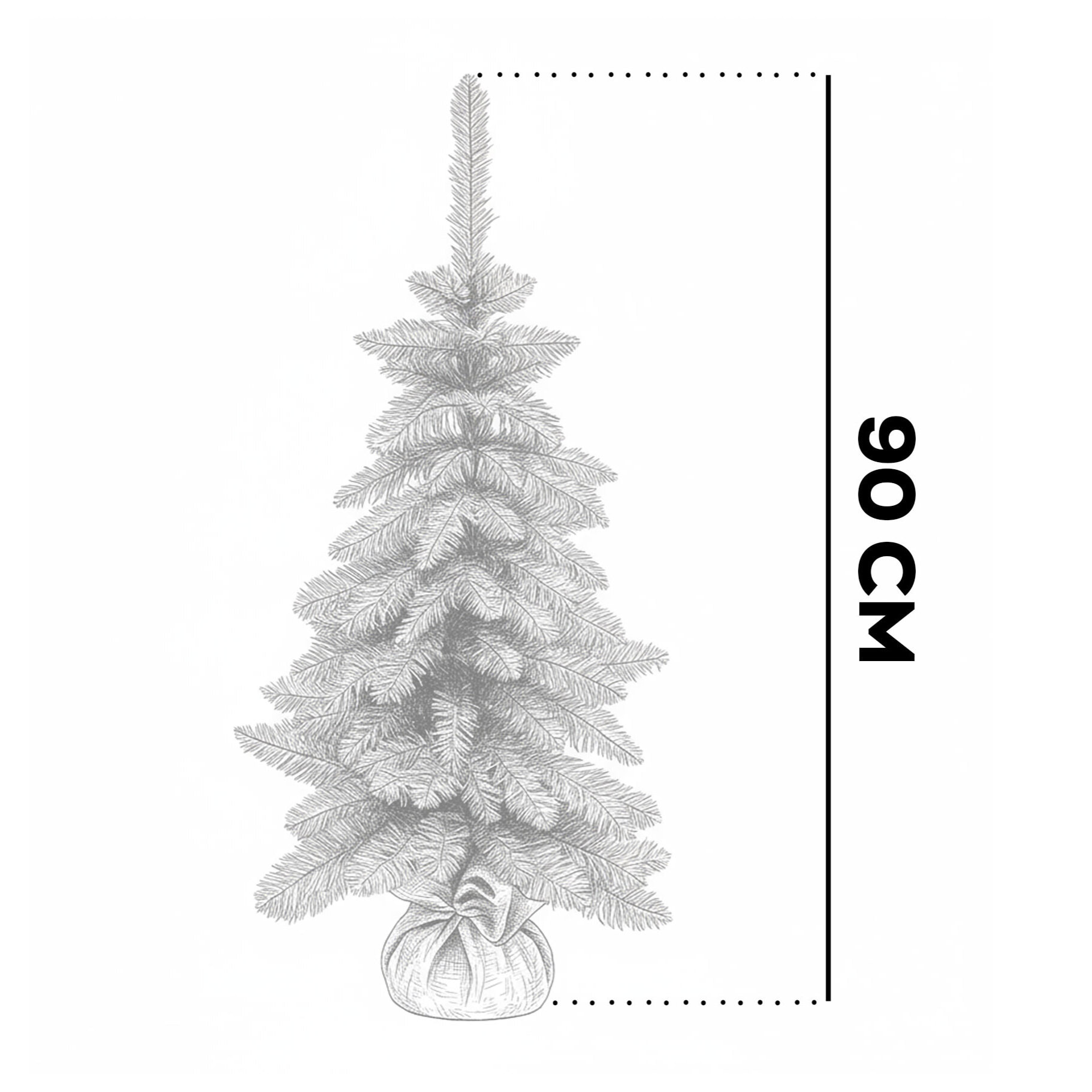 Sparky - Mini Albero di Natale Pinetto Tradizionale in PVC H90 cm, 96 Punte