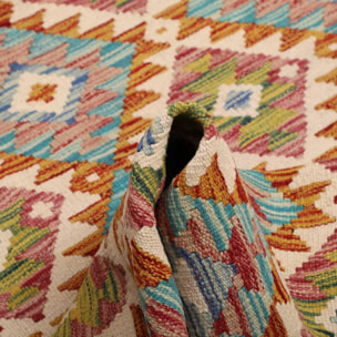 Tapis kilim, motif géométrique authentique, tissé en laine, ZIZUG