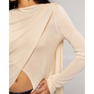 Jersey fino con foulard de mujer