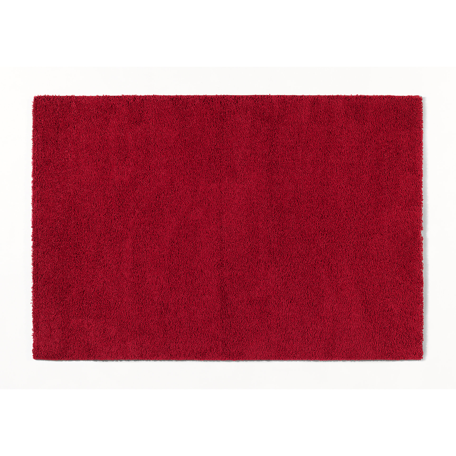 SHAGGY UNI - Tapis shaggy à poils longs, motif uni rouge
