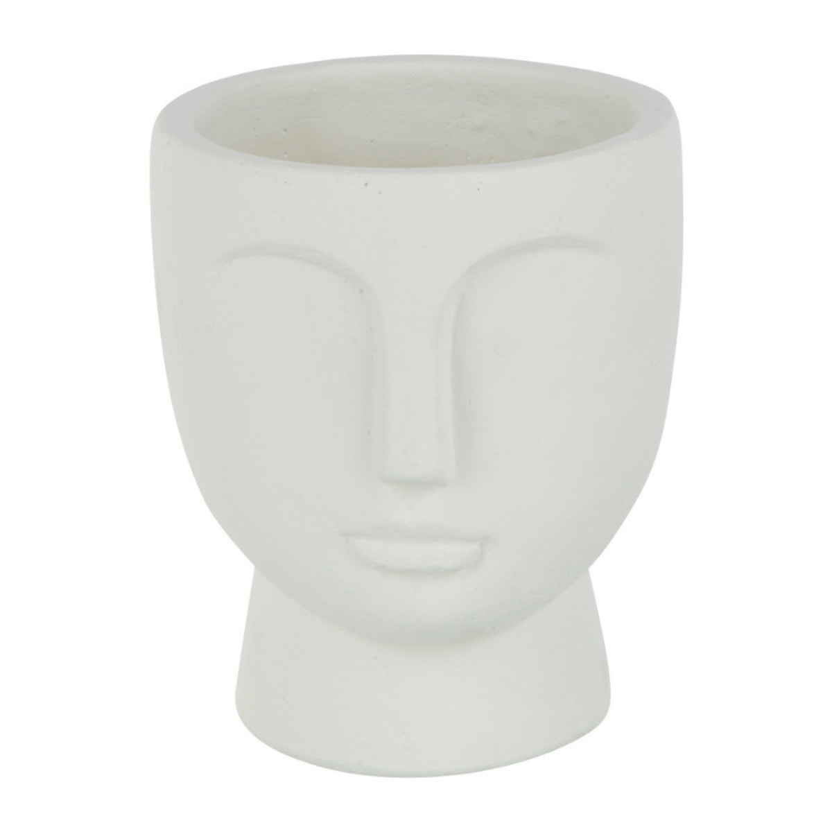 J-Line cache-pot Visage - ciment - blanc - small - Ø 14.5 cm