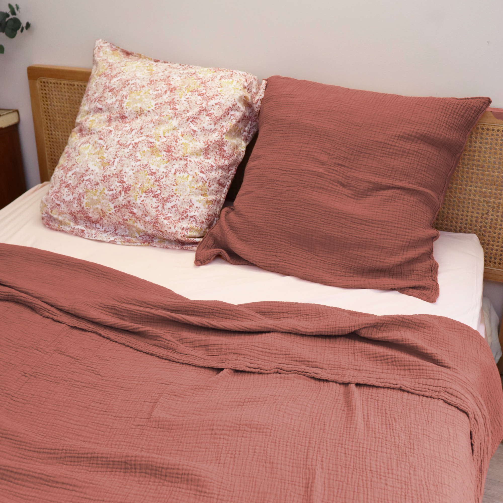 Drap plat en gaze de coton, SIMPLEMENT GAUFRÉ